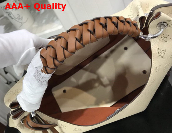 Louis Vuitton Carmel Hobo Bag in Creme Beige Mahina Perforated Calf Leather M53188 Replica